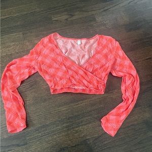 Nordstrom xs pink/red crop top